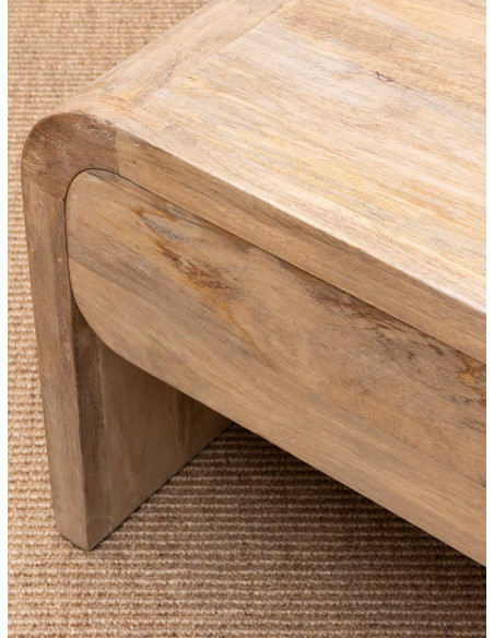 Table basse bois clair 2 tiroirs 120x60,5x46,5 cm Losail  - 6