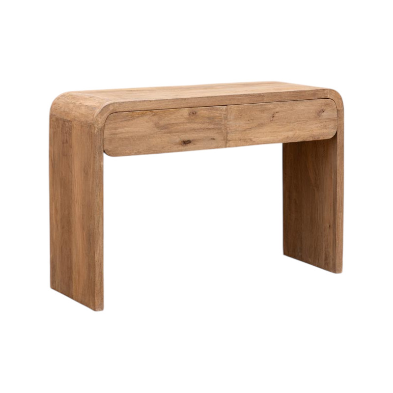 Console d’entrée bois clair 2 tiroirs 120 cm Losail  - 1