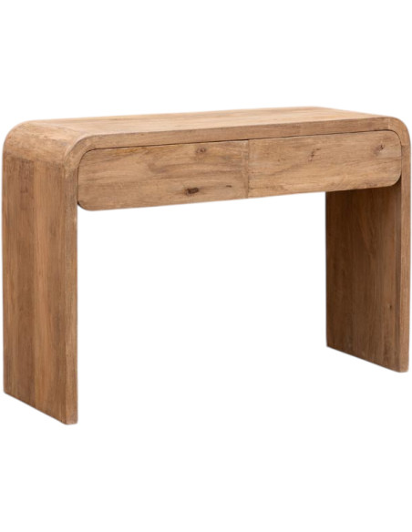 Console d’entrée bois clair 2 tiroirs 120 cm Losail  - 1
