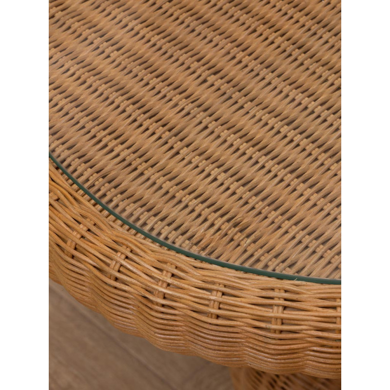 Table d’appoint rotin plateau verre 82x57x58 cm Tanéa  - 6