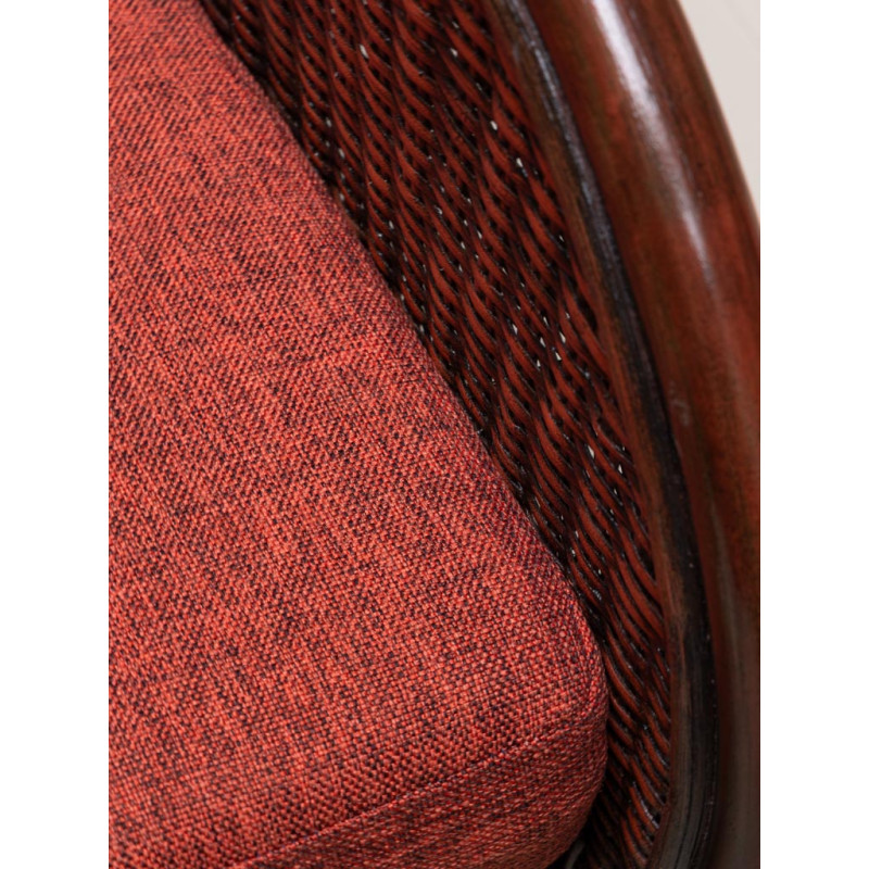 Fauteuil rotin marron coussin terracotta 60,5x76x78 cm Pigmento  - 6
