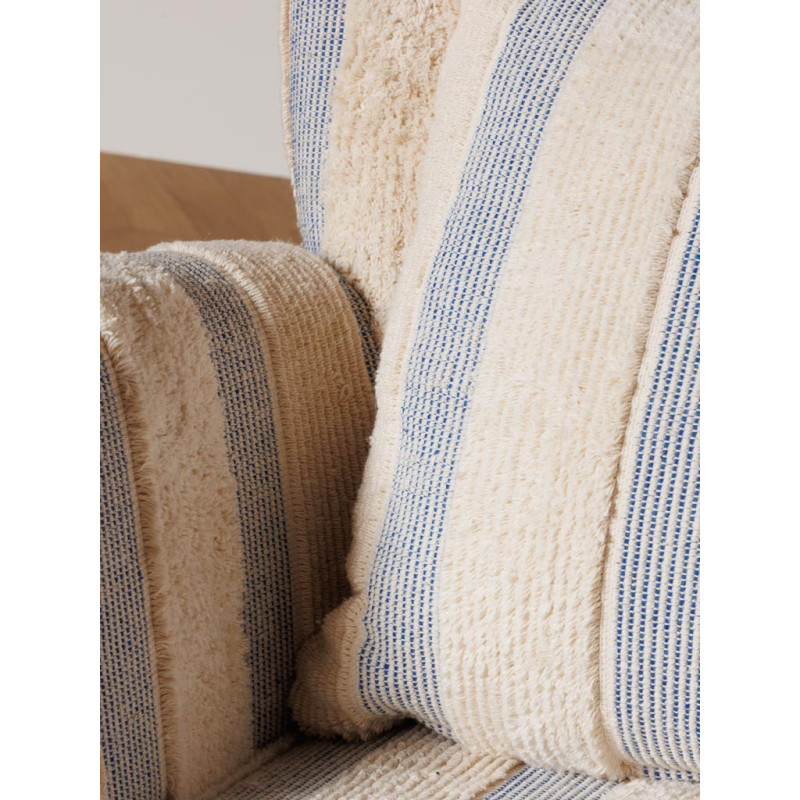 Fauteuil rayé coton bleu 77x76x84 cm Harina  - 9
