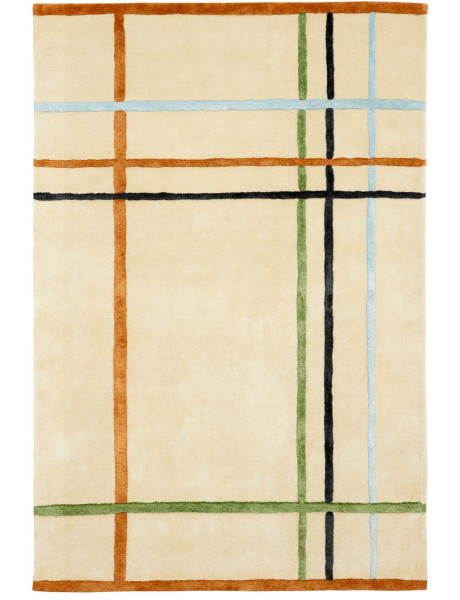Tapis beige rayures colorées 120x180 cm Fluffy Hübsch - 1