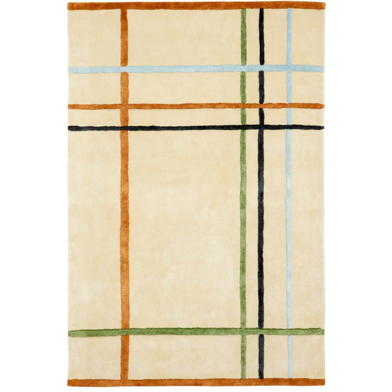 Tapis beige rayures colorées 120x180 cm Fluffy Hübsch - 1
