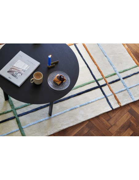 Tapis beige rayures colorées 120x180 cm Fluffy Hübsch - 4