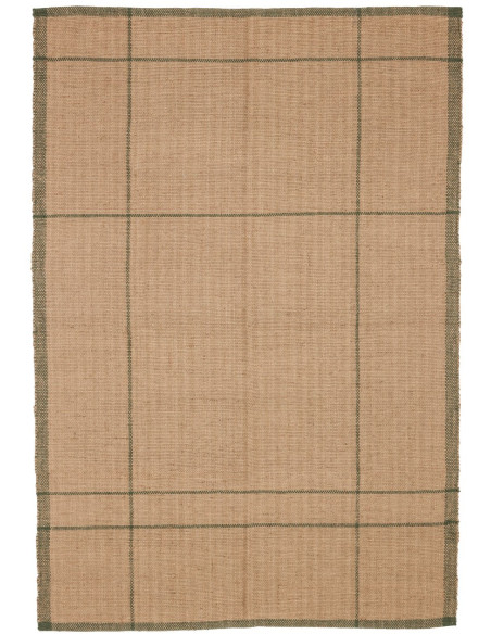 Tapis jute naturel bordure verte 140x200 cm Capri Hübsch - 1