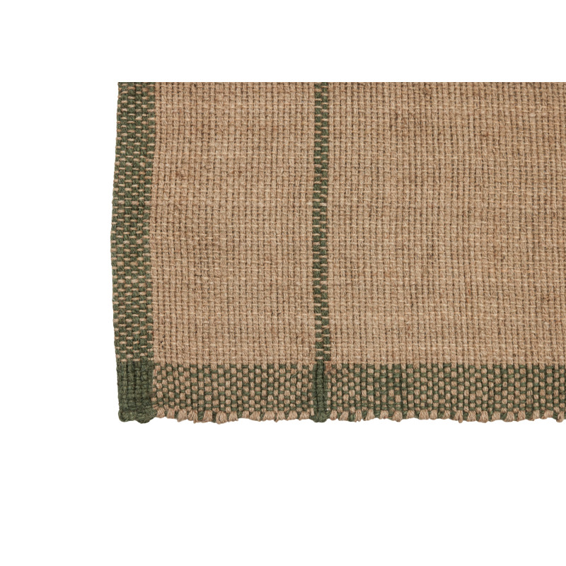 Tapis jute naturel bordure verte 140x200 cm Capri Hübsch - 2