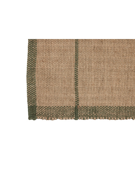 Tapis jute naturel bordure verte 140x200 cm Capri Hübsch - 2