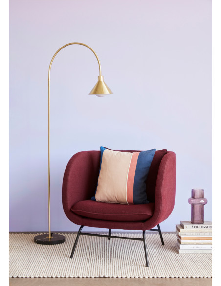 Lampadaire arc métal couleur laiton et marbre noir 60x168 cm Pipe Hübsch - 3