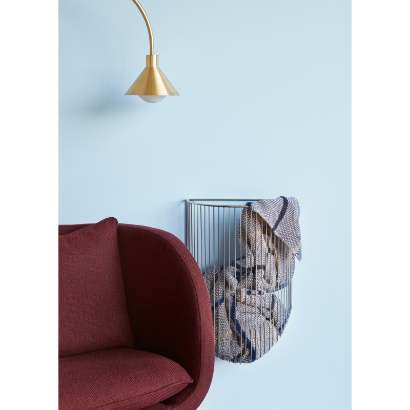 Lampadaire arc métal couleur laiton et marbre noir 60x168 cm Pipe Hübsch - 5