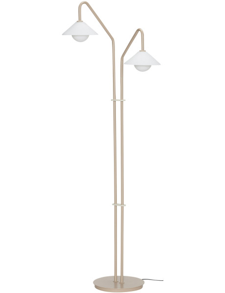 Lampadaire double beige verre blanc 30x50x165 cm Como Hübsch - 1