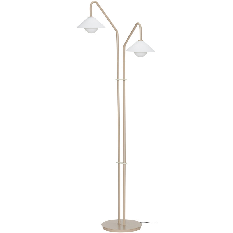 Lampadaire double beige verre blanc 30x50x165 cm Como Hübsch - 1