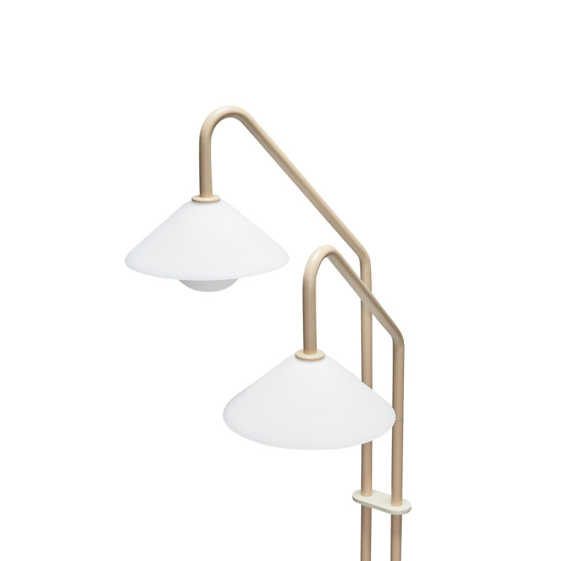 Lampadaire double beige verre blanc 30x50x165 cm Como Hübsch - 4