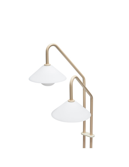 Lampadaire double beige verre blanc 30x50x165 cm Como Hübsch - 4