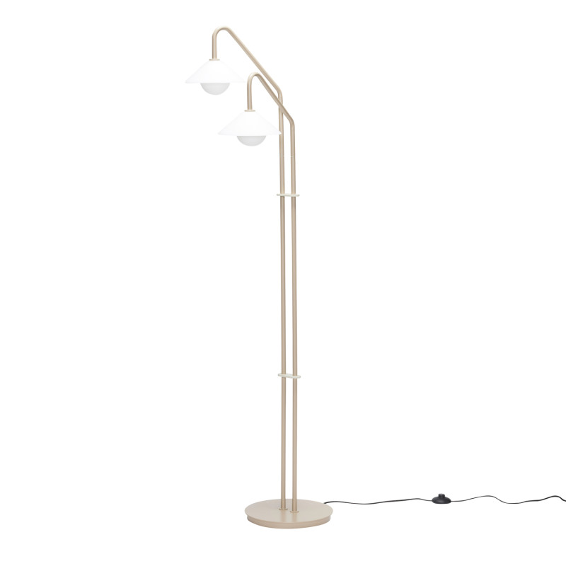 Lampadaire double beige verre blanc 30x50x165 cm Como Hübsch - 6