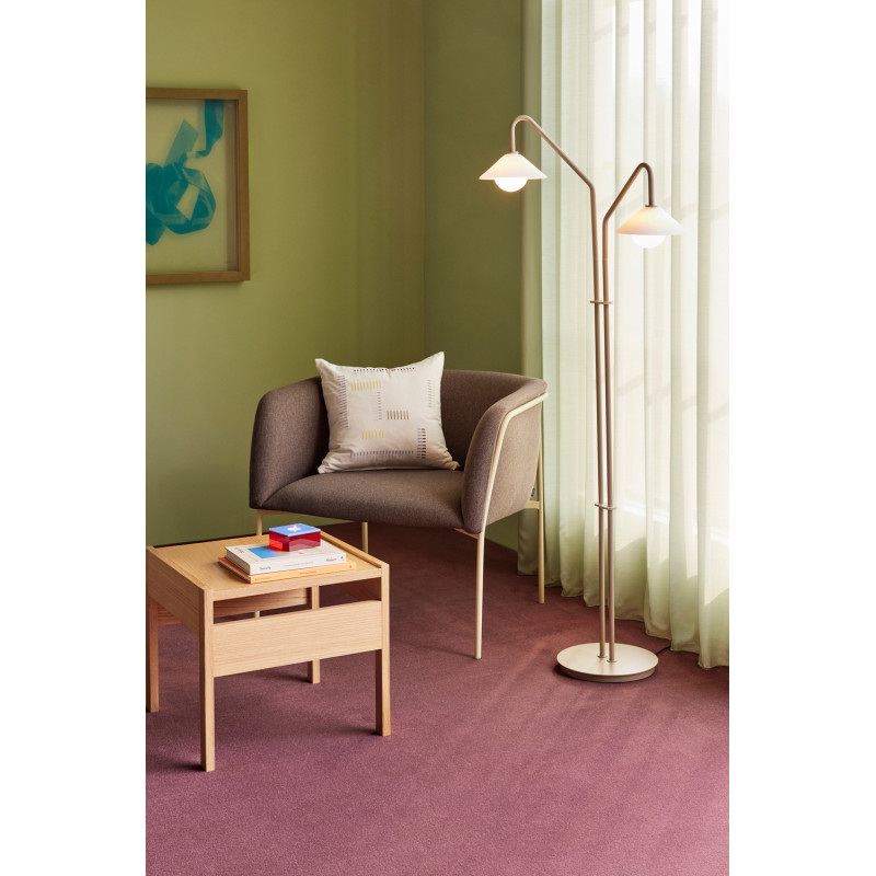 Lampadaire double beige verre blanc 30x50x165 cm Como Hübsch - 2