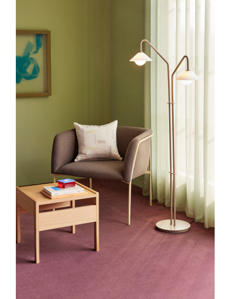 Lampadaire double beige verre blanc 30x50x165 cm Como Hübsch - 2