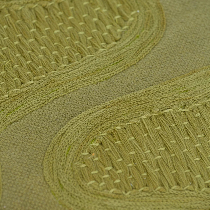 Coussin carré brodé vert olive coton mélangé 50x50 cm Kedi Urban Nature Culture - 3