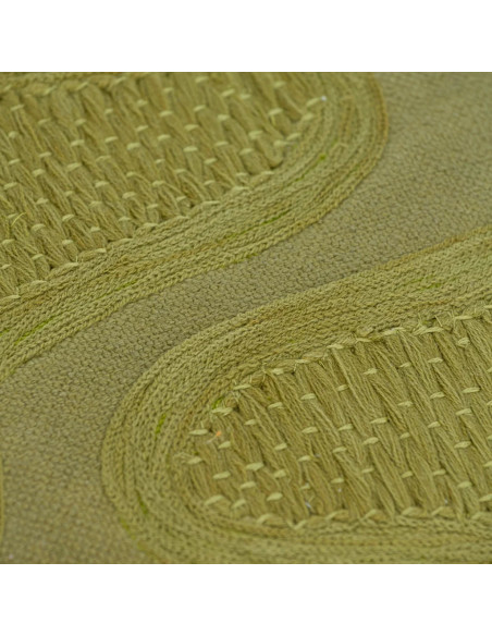 Coussin carré brodé vert olive coton mélangé 50x50 cm Kedi Urban Nature Culture - 3