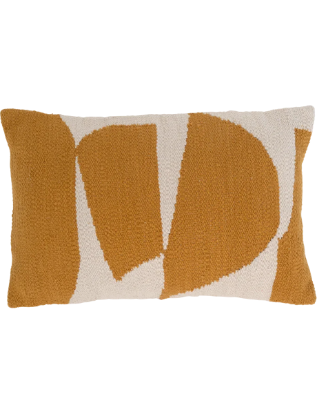 Coussin graphique ocre en coton 60x40 cm Sele Urban Nature Culture - 1
