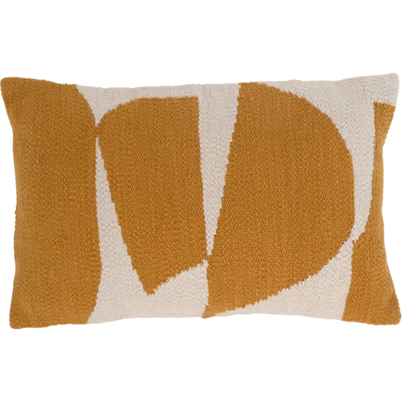Coussin graphique ocre en coton 60x40 cm Sele Urban Nature Culture - 1