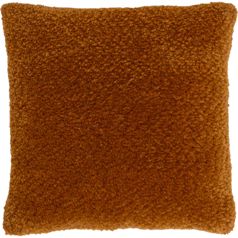 Coussin bouclette ocre en coton laine 50x50 cm Megan Urban Nature Culture - 1