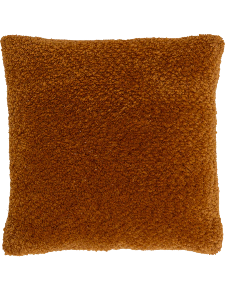 Coussin bouclette ocre en coton laine 50x50 cm Megan Urban Nature Culture - 1