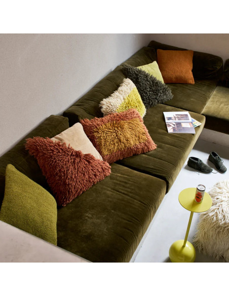 Coussin bouclette vert olive 50x50 cm Megan Urban Nature Culture - 4