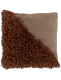 Coussin poils longs terracotta taupe 50x50 cm Sirle