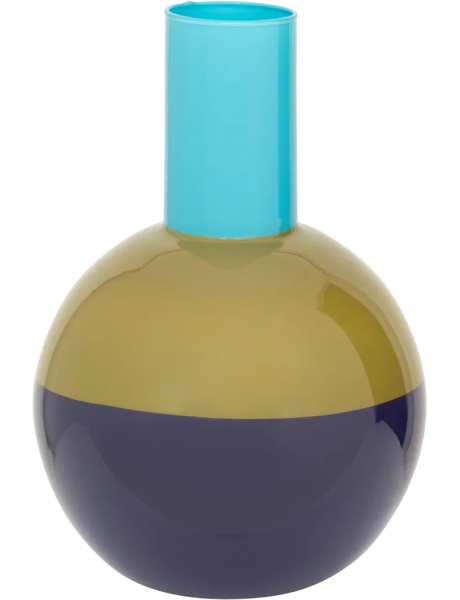 Vase boule verre recyclé bleu olive violet 22,5x33 cm Lahja Urban Nature Culture - 1
