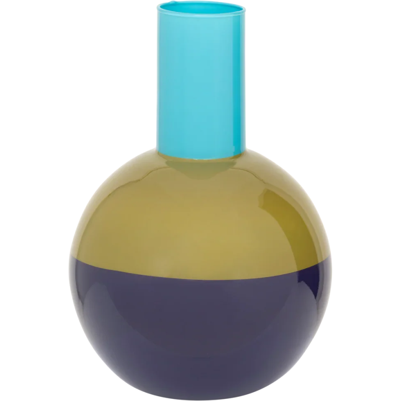Vase boule verre recyclé bleu olive violet 22,5x33 cm Lahja Urban Nature Culture - 1