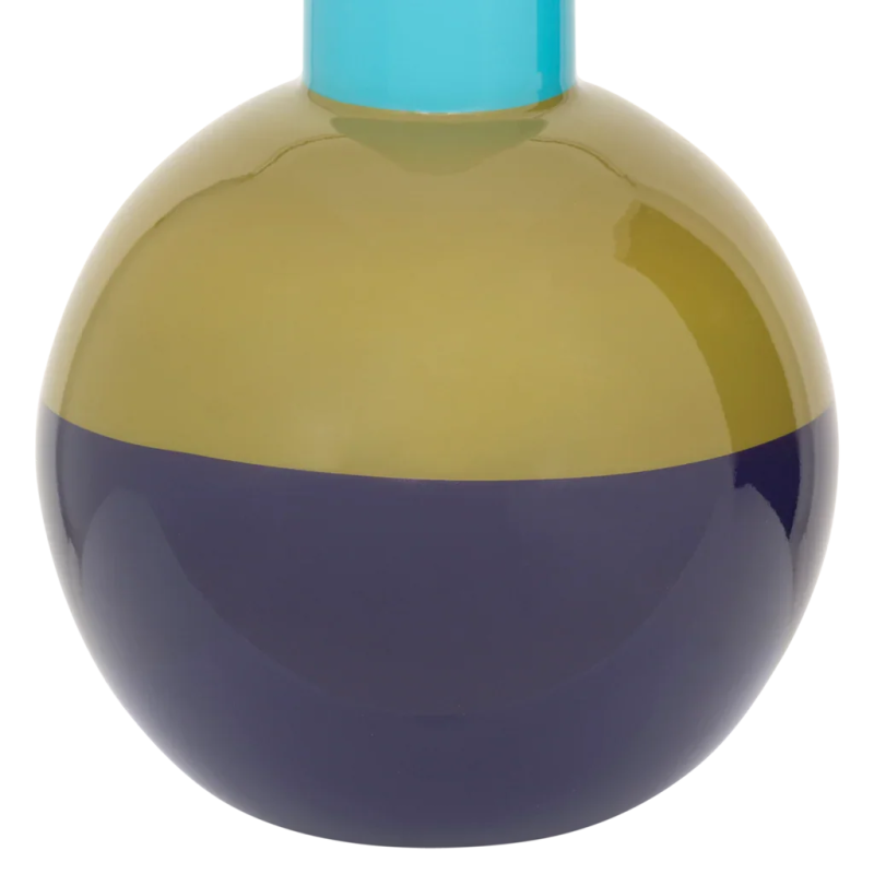 Vase boule verre recyclé bleu olive violet 22,5x33 cm Lahja Urban Nature Culture - 3