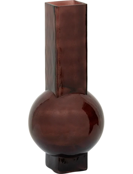 Vase en verre recyclé brun chocolat 16x36,5 cm Eve Urban Nature Culture - 1