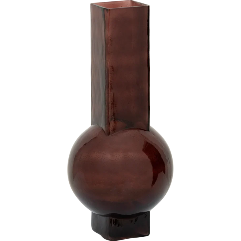 Vase en verre recyclé brun chocolat 16x36,5 cm Eve Urban Nature Culture - 1