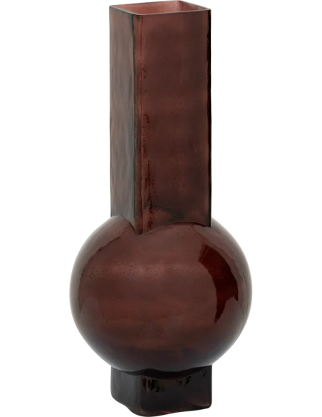 Vase en verre recyclé brun chocolat 16x36,5 cm Eve Urban Nature Culture - 1