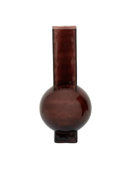 Vase en verre recyclé brun chocolat 16x36,5 cm Eve Urban Nature Culture - 3