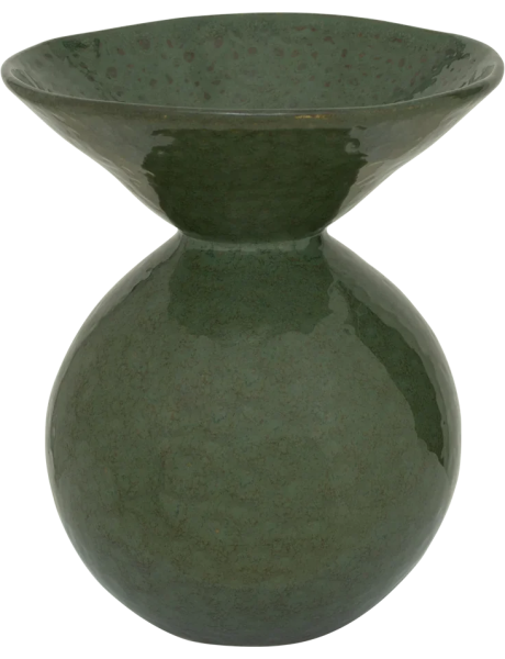 Vase céramique vert kaki émaillé 21x25 cm Lunar Urban Nature Culture - 1