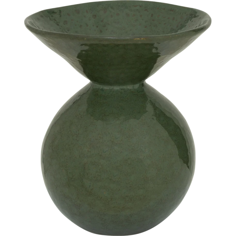 Vase céramique vert kaki émaillé 21x25 cm Lunar Urban Nature Culture - 1