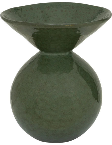 Vase céramique vert kaki émaillé 21x25 cm Lunar Urban Nature Culture - 1