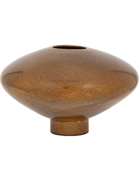 Vase bas céramique brun doré 37,5x24,5 cm Nala Urban Nature Culture - 1