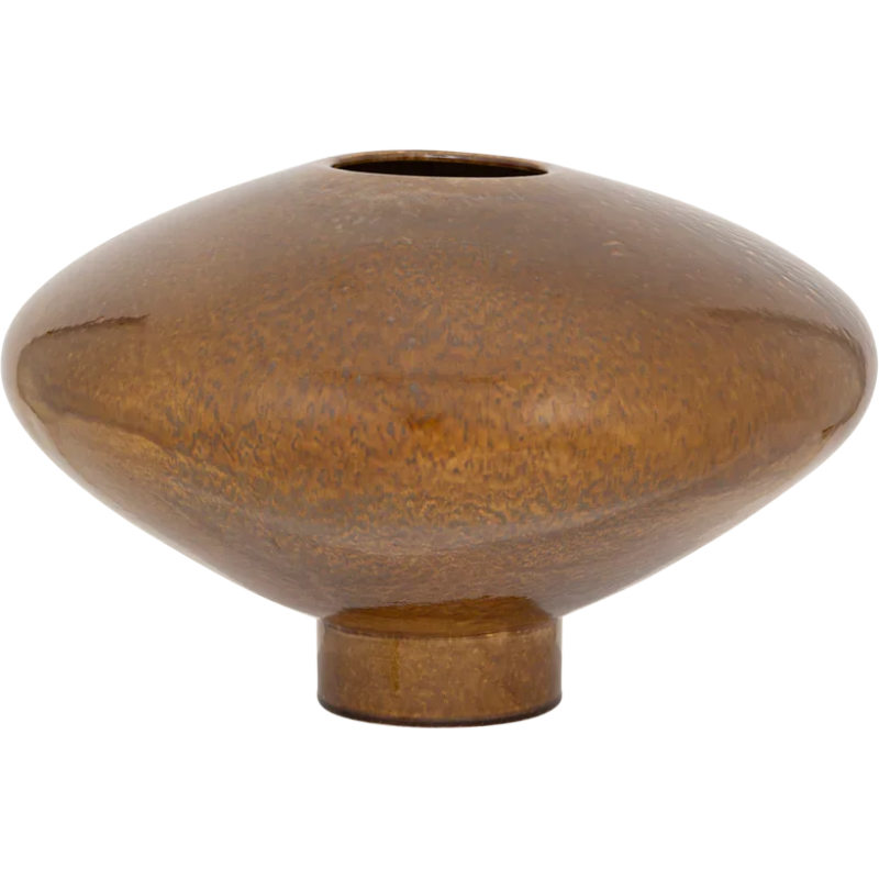 Vase bas céramique brun doré 37,5x24,5 cm Nala Urban Nature Culture - 1