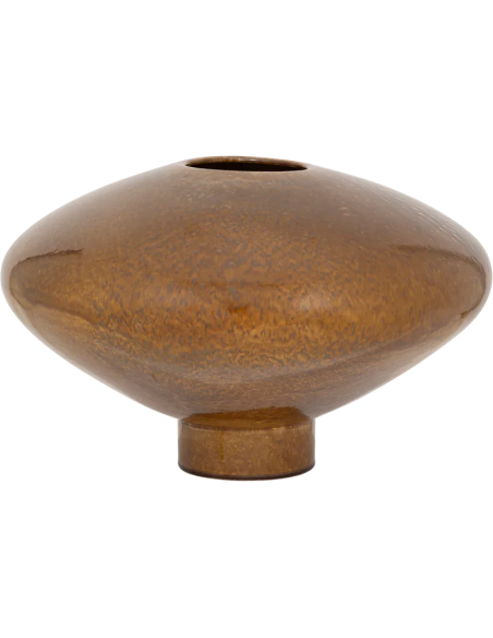 Vase bas céramique brun doré 37,5x24,5 cm Nala Urban Nature Culture - 1