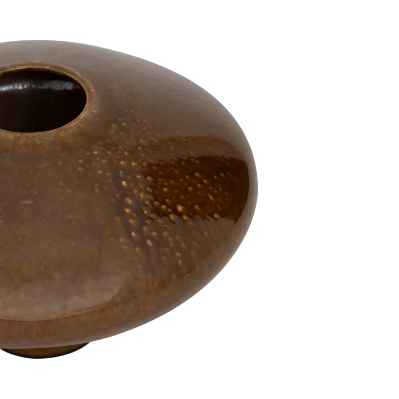 Vase bas céramique brun doré 37,5x24,5 cm Nala Urban Nature Culture - 3