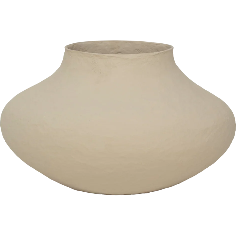 Grand pot décoratif coton mâché beige kaki 45 cm Vif Urban Nature Culture - 1