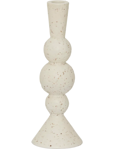 Bougeoir céramique blanc cassé moucheté 23,5 cm Khanya Urban Nature Culture - 1