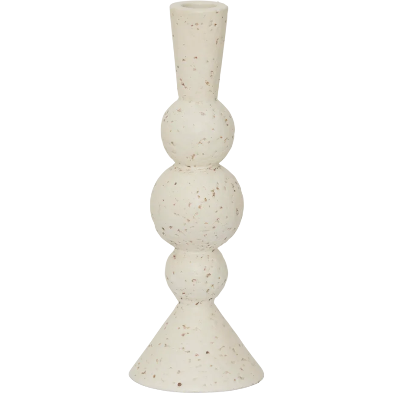 Bougeoir céramique blanc cassé moucheté 23,5 cm Khanya Urban Nature Culture - 1