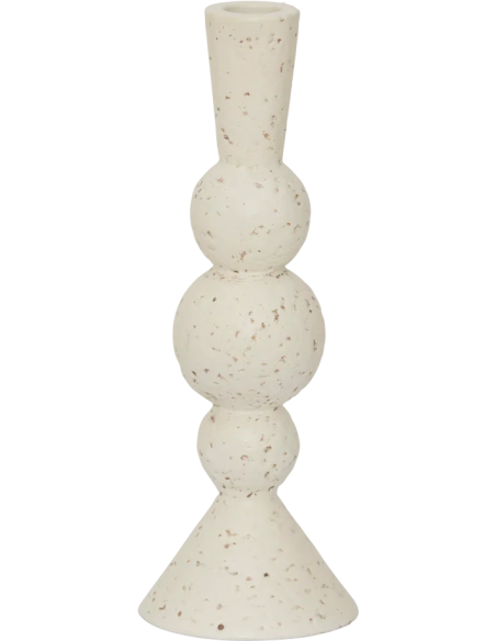 Bougeoir céramique blanc cassé moucheté 23,5 cm Khanya Urban Nature Culture - 1