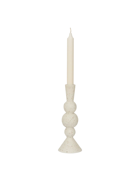 Bougeoir céramique blanc cassé moucheté 23,5 cm Khanya Urban Nature Culture - 3