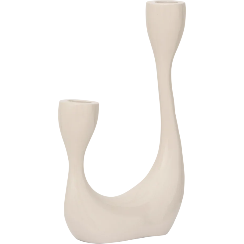 Chandelier 2 bougies aluminium beige crème 21,5 cm Palesa Urban Nature Culture - 1