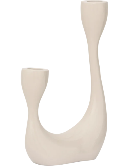 Chandelier 2 bougies aluminium beige crème 21,5 cm Palesa Urban Nature Culture - 1